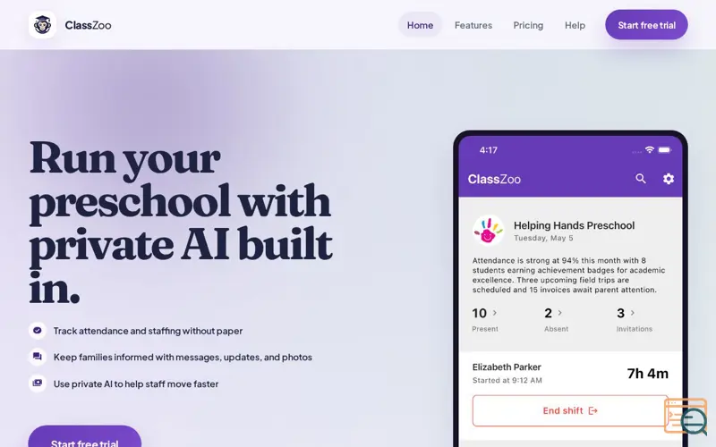 Screenshot of ClassZoo