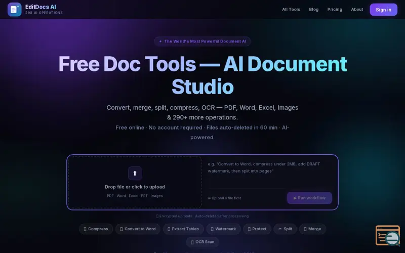 Screenshot of Edit DocsAI