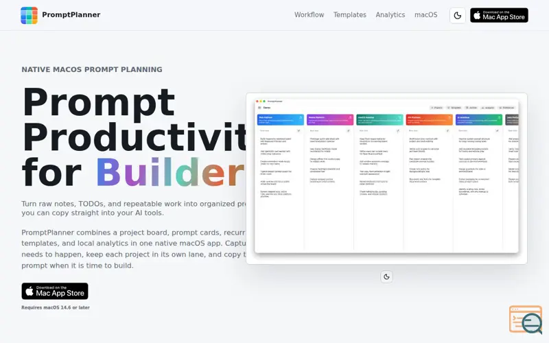 Screenshot of PromptPlanner