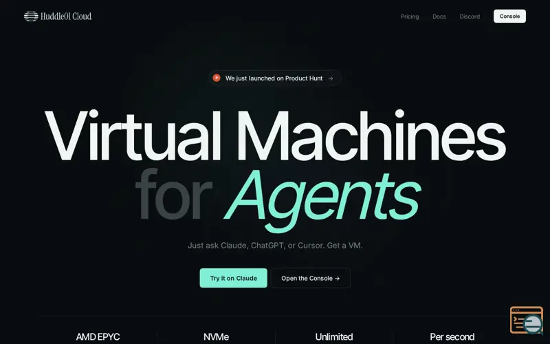 Screenshot of Huddle01 VMs