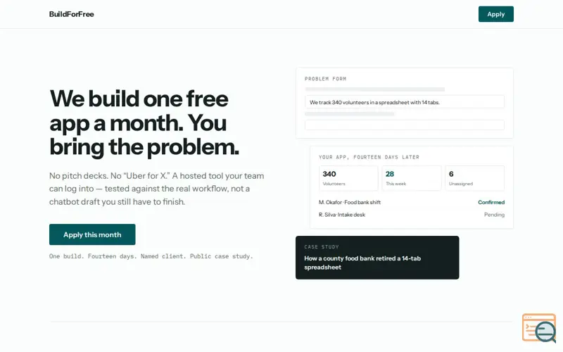 Screenshot of BuildForFree