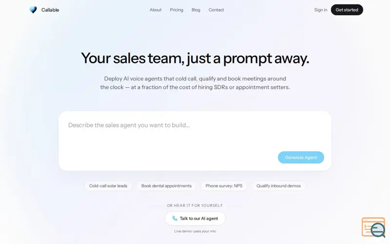 Screenshot of Callable