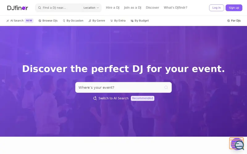 Screenshot of DJfindr
