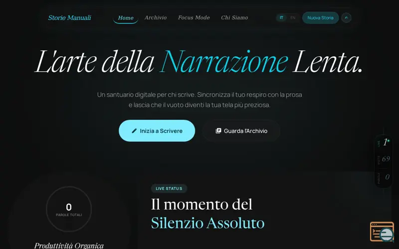 Screenshot of Storie Manuali