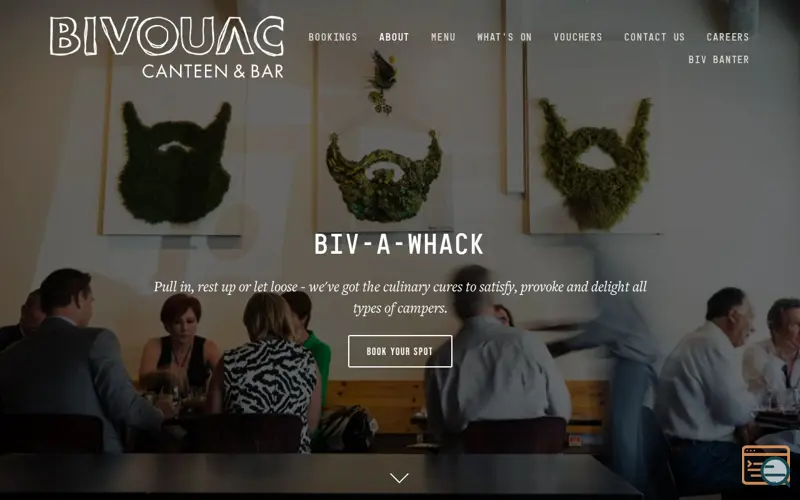 Screenshot of Bivouac Canteen & Bar