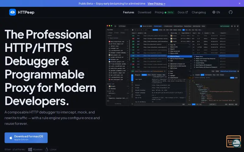 Screenshot of HTTPeep
