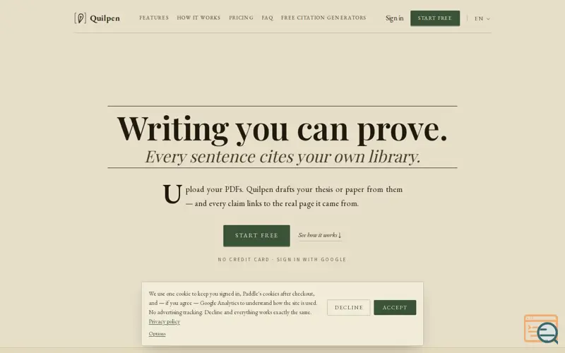 Screenshot of Quilpen