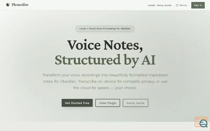 Screenshot of Phonolite, a launch using SimpleLogin