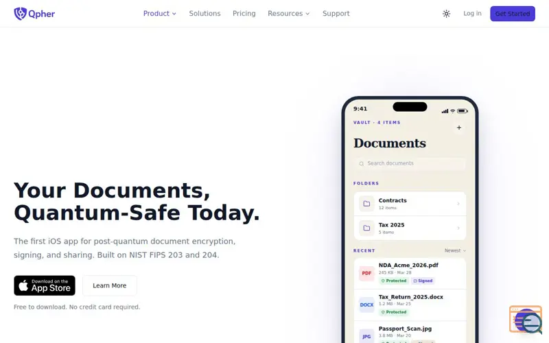 Screenshot of Qpher Vault