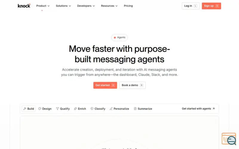 Screenshot of Knock agent for Slack, a launch using Gravity