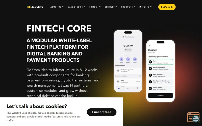 Screenshot of Fintech Core