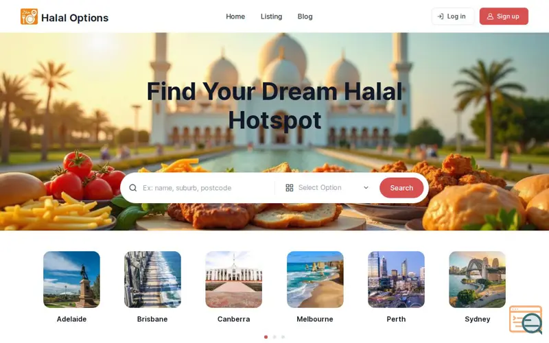 Screenshot of Halal Options