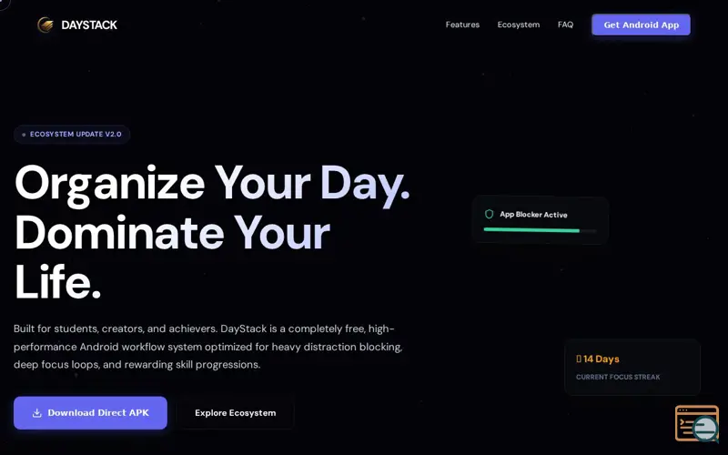 Screenshot of DayStack