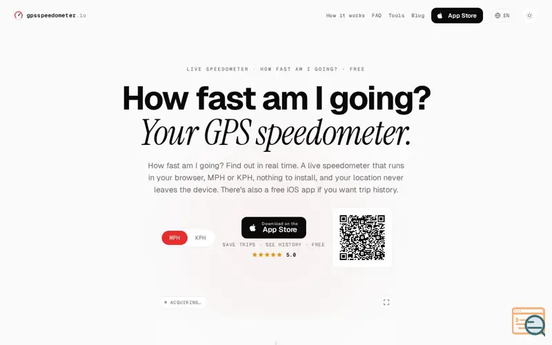 Screenshot of GPS Speedometer