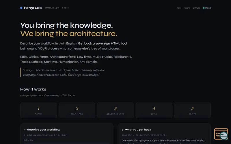 Screenshot of  Forge Lab