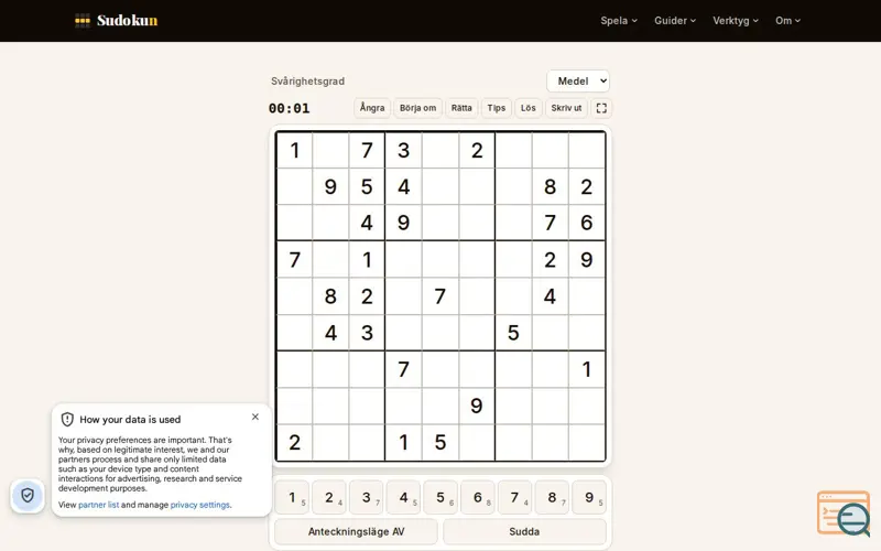 Screenshot of Sudokun