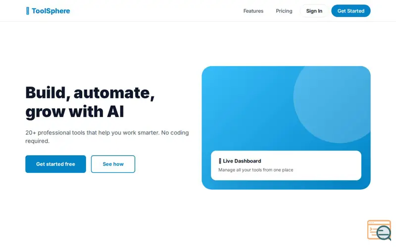 Screenshot of ToolSphere AI