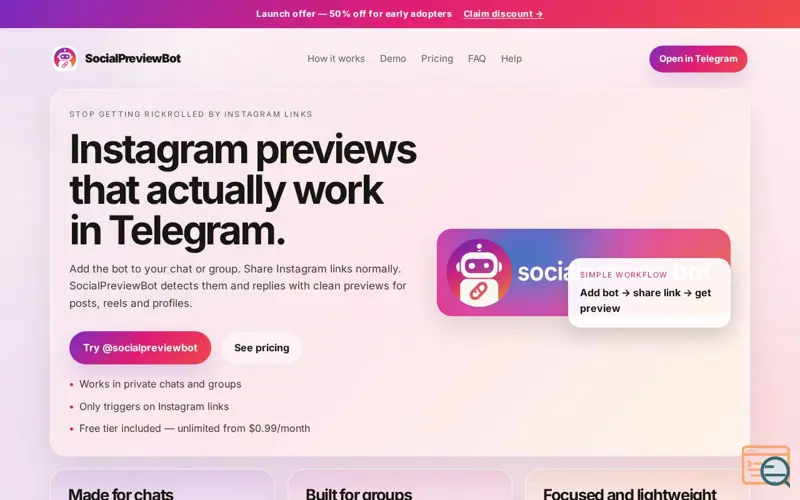 Screenshot of SocialPreviewBot