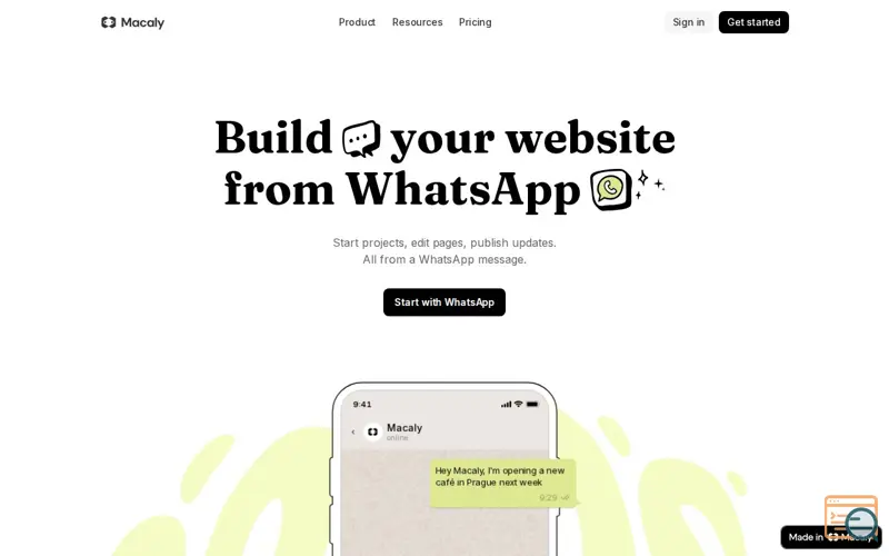 Screenshot of Macaly for WhatsApp