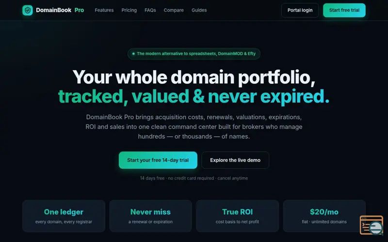 Screenshot of DomainBook Pro