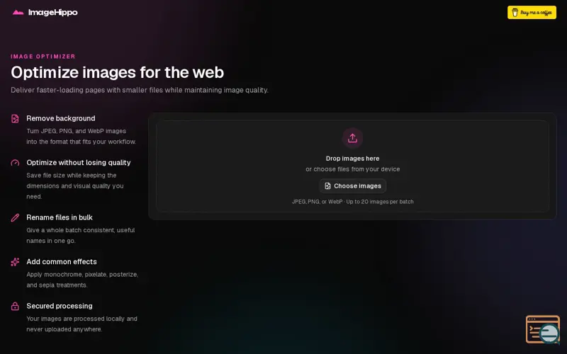 Screenshot of ImageHippo