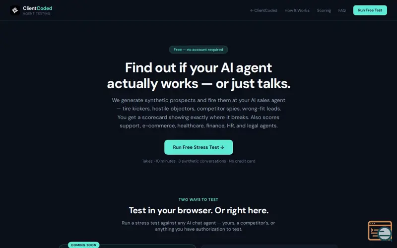 Screenshot of ClientCoded