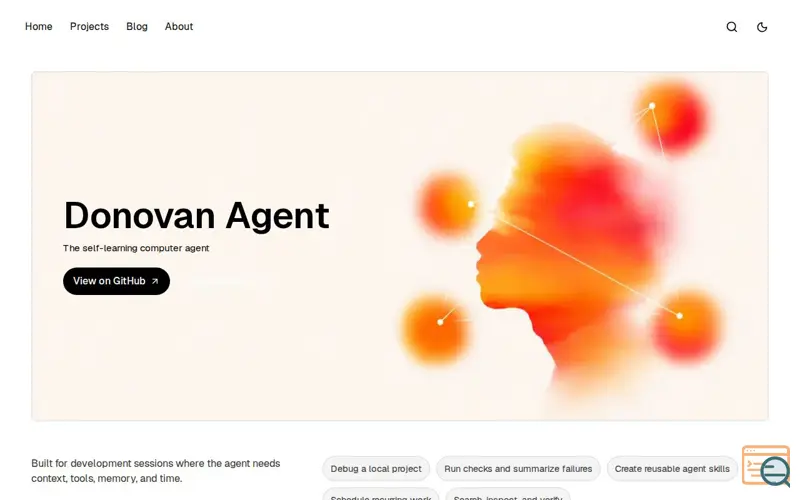 Screenshot of Donovan Agent