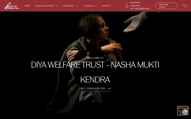 Screenshot of Diya Welfare Trust, a launch using cPanel DNS