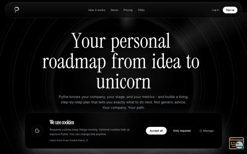 Screenshot of Pythe, a launch using Name.com Email