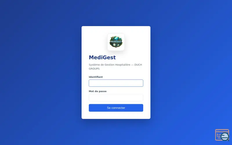 Screenshot of MediGest — Gestion Hospitalière
