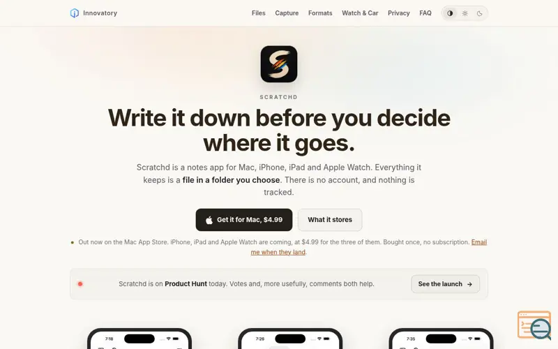Screenshot of Scratchd