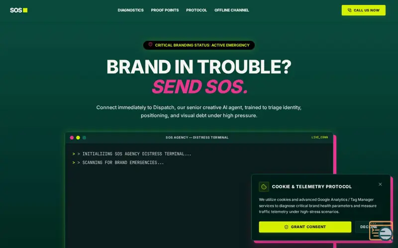 Screenshot of SOS Agency