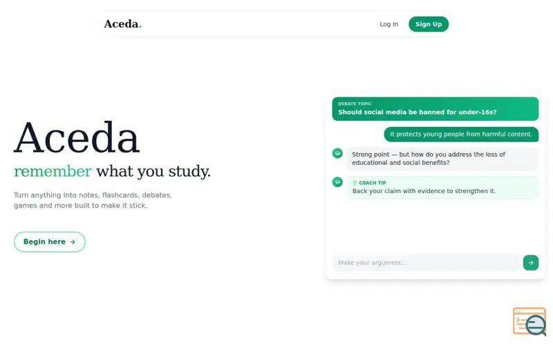 Screenshot of Aceda