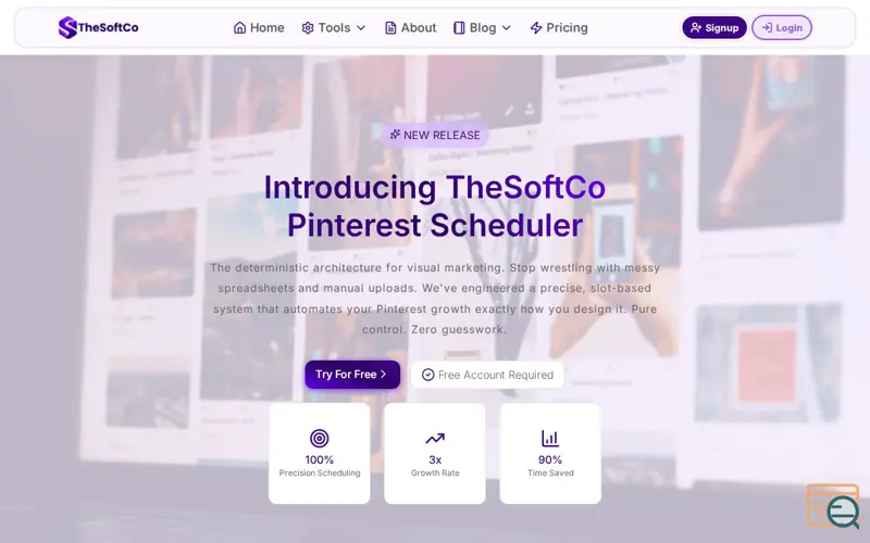 Screenshot of TheSoftCo Pinterest Scheduler