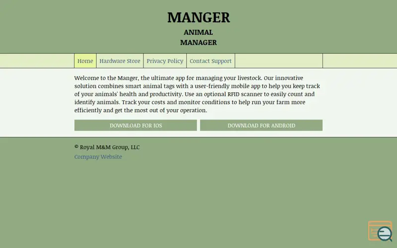 Screenshot of Manger