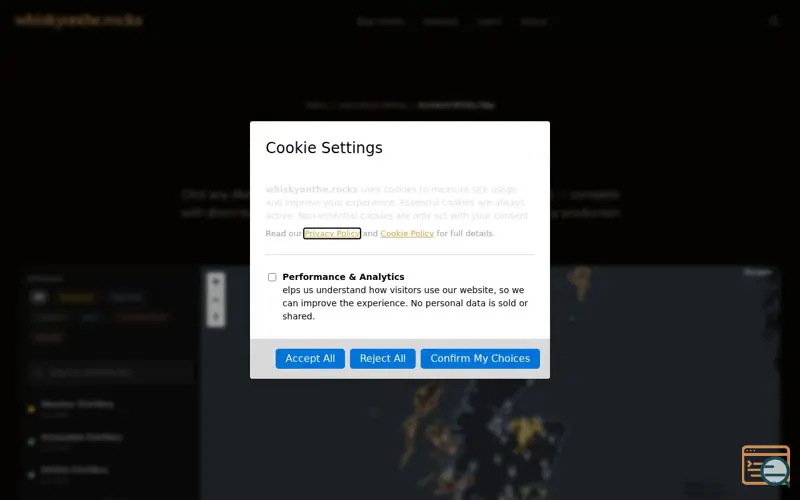 Screenshot of whiskyonthe.rocks