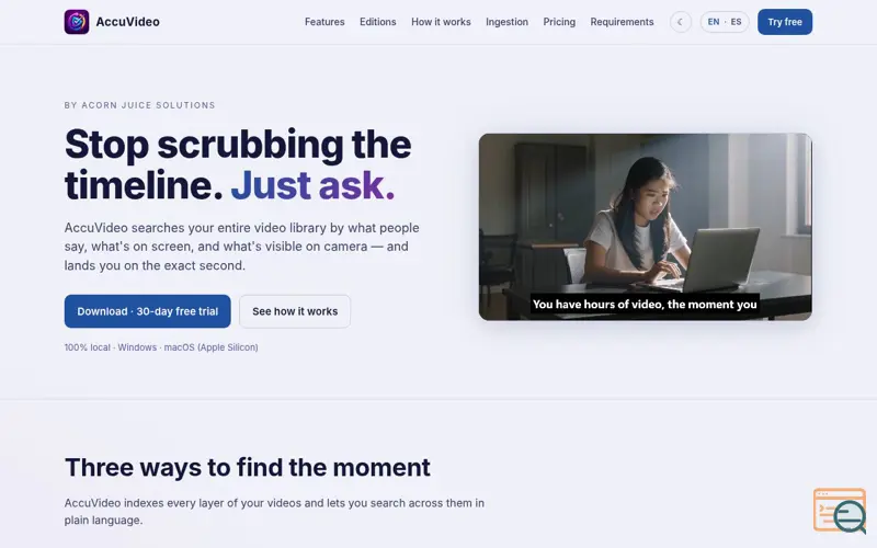Screenshot of AccuVideo