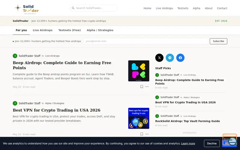 Screenshot of SolidTrader