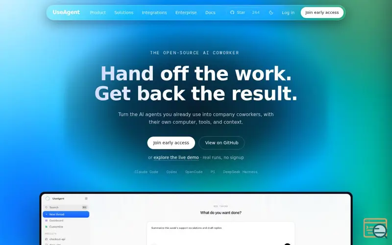 Screenshot of UseAgent