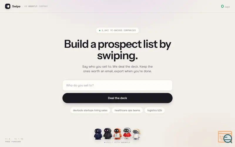 Screenshot of Swipe