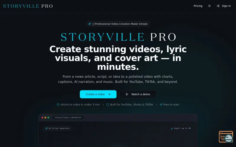Screenshot of Storyville Pro