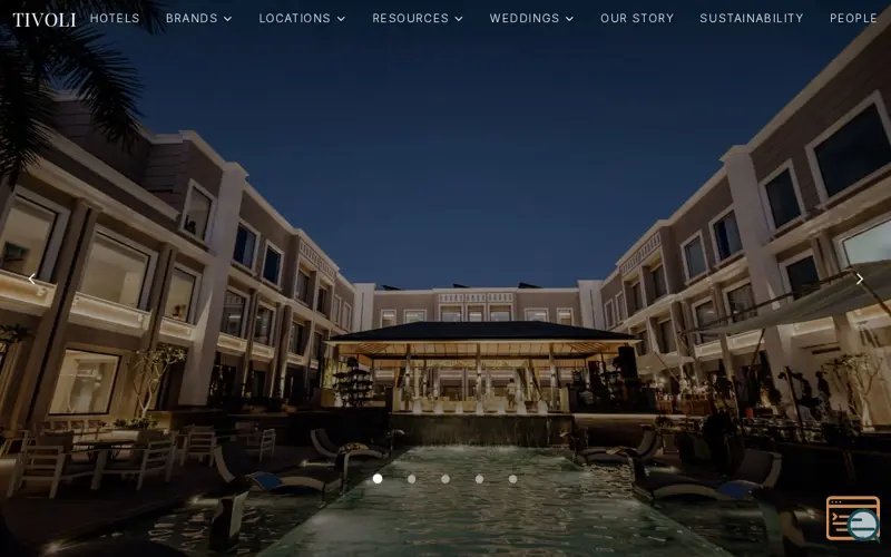 Screenshot of Tivoli Hotels & Venues