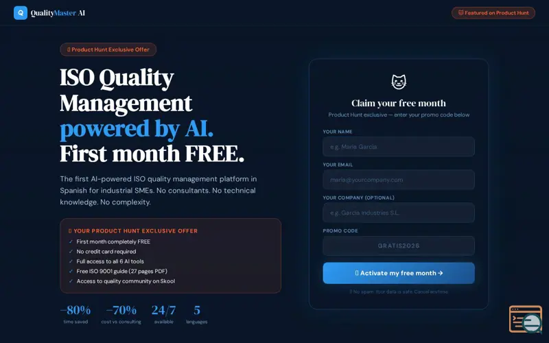 Screenshot of QualityMaster AI