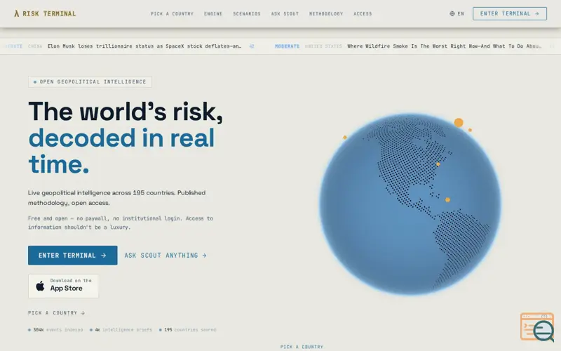 Screenshot of Risk Terminal 