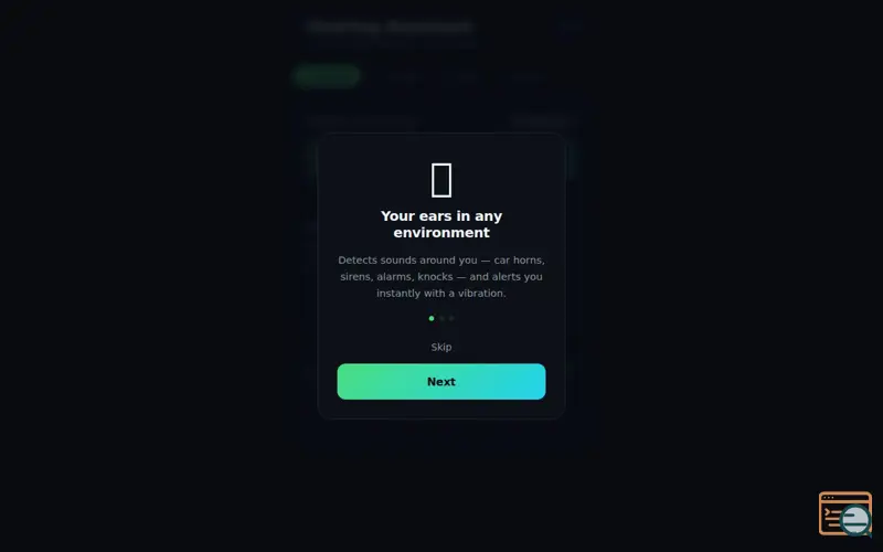 Screenshot of Sound Classifier, a launch using Transformers.js