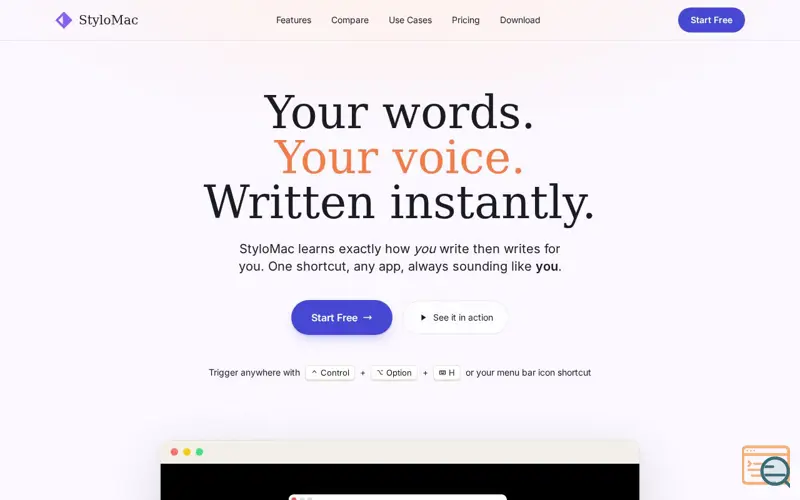 Screenshot of StyloMac