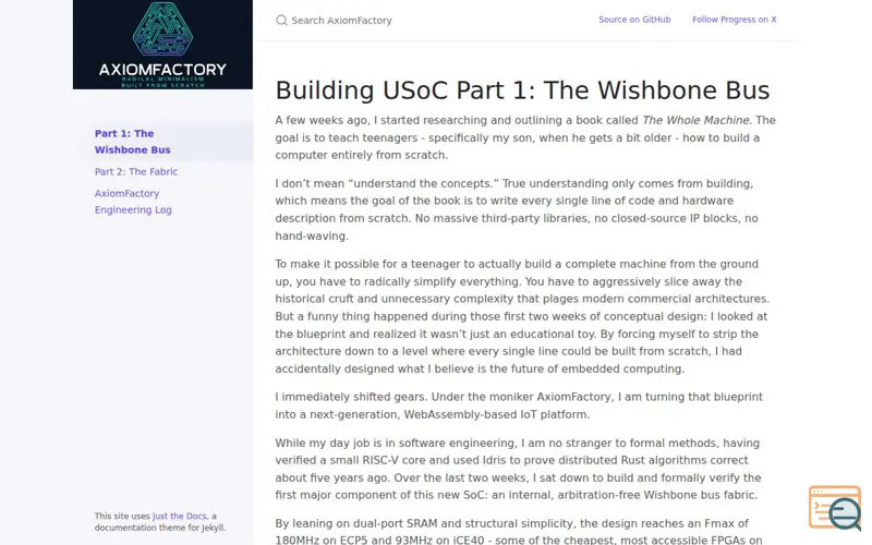 Screenshot of Axiomfactory
