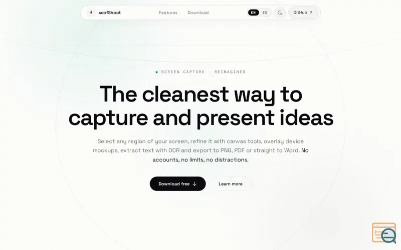 Screenshot of soofShoot - capture and edit