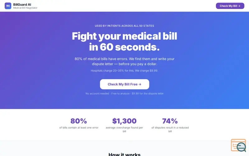 Screenshot of BillGuard AI