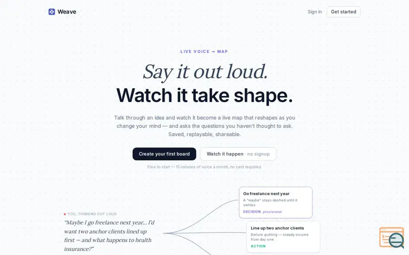 Screenshot of Weave